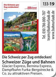 Bahnurlaub – Die Schweiz per Zug entdecken