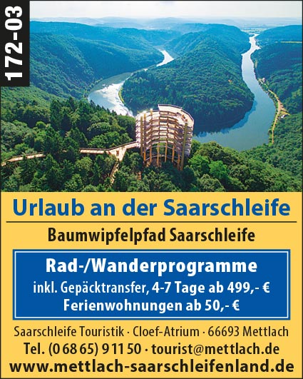 Urlaub an der Saarschleife - Rad- und Wanderprogramme